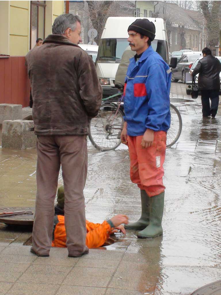 Foto lucrari canalizare Baia Mare