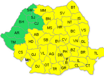 Foto cod galben - avertizare meteo 11 iulie 2009